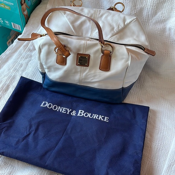Dooney & Bourke Handbags - DOONEY AND BOURKE - two tone white and denim blue satchel